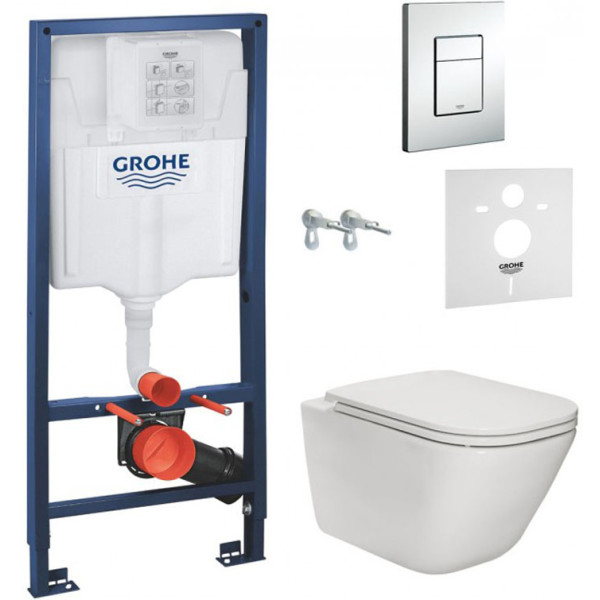 

Инсталляция GROHE RAPID SL с унитазом ROCA GAP Slim Soft Close + звукоизоляционная прокладка + кнопка смыва хром, A34H470000+38772001+37131000