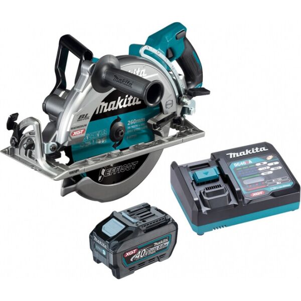 

Дисковая пила аккумуляторная Makita XGT 40 V MAX RS002GT101, 260 мм, 1x BL4050F + DC40RA