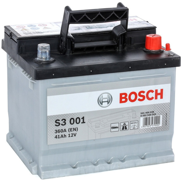 

Автомобильный аккумулятор BOSCH 41Ah-12v (S3001)