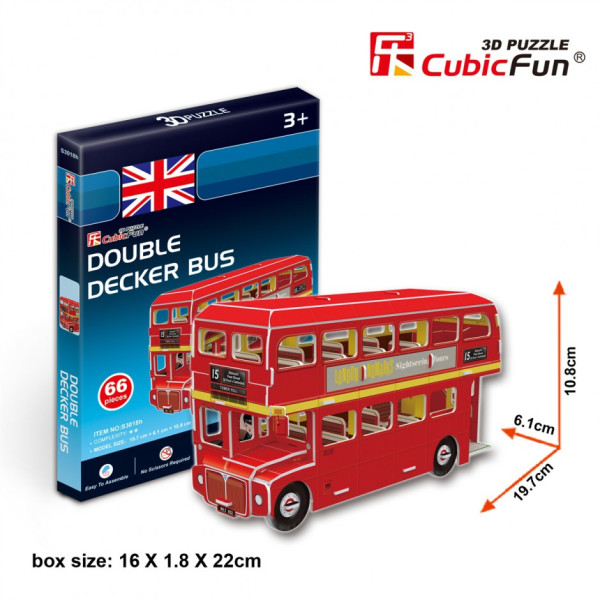 

Конструктор 3D пазл Cubic Fun Автобус Дабл Декер (S3018h)
