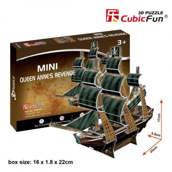 

Конструктор 3D пазл Cubic Fun Корабль "Месть королевы Анны" (S3031h)