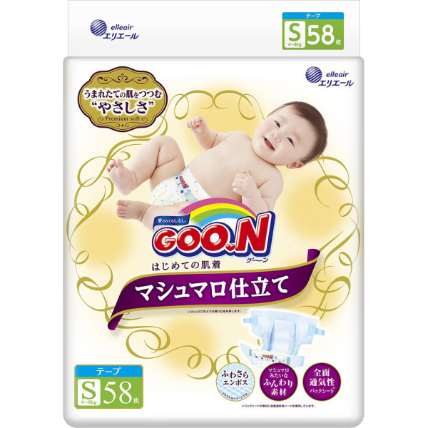 

Подгузники Goo.N Super Premium Marshmallow S 58 шт (853347)