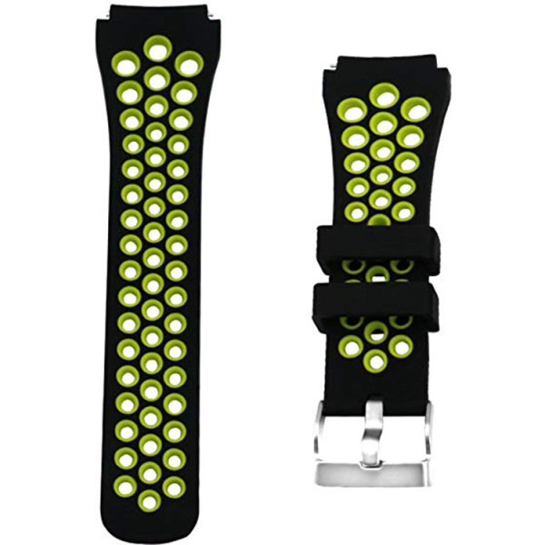 

Силиконовый перфорированный ремешок Watchbands для Samsung Galaxy Watch 46mm Silver / Samsung Gear S3 - зеленый (WB002GREEN46)
