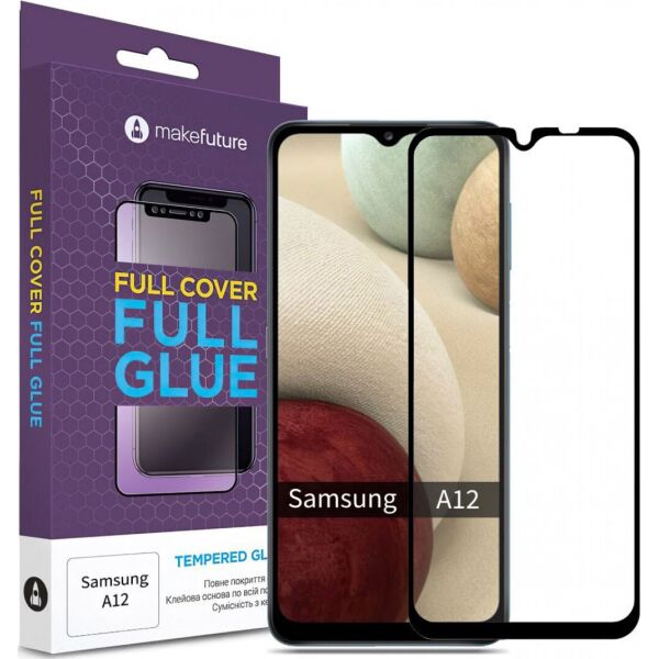 

Защитное стекло MakeFuture Full Cover Full Glue Black для Samsung A12 (A125)