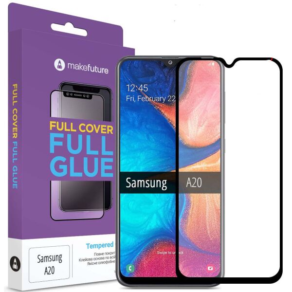 

Защитное стекло MakeFuture Full Cover Full Glue Black для Samsung A20 (A205)