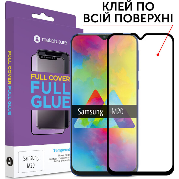 

Защитное стекло MakeFuture Full Cover Full Glue Black для Samsung M20 (M205)
