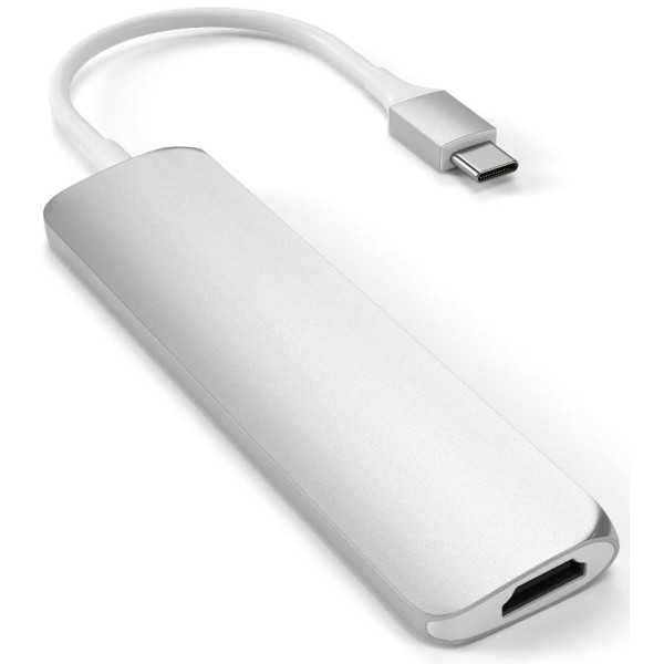 

Satechi Aluminum Type-C Slim Multi-Port Adapter 4K V2 Silver (ST-SCMA2S)