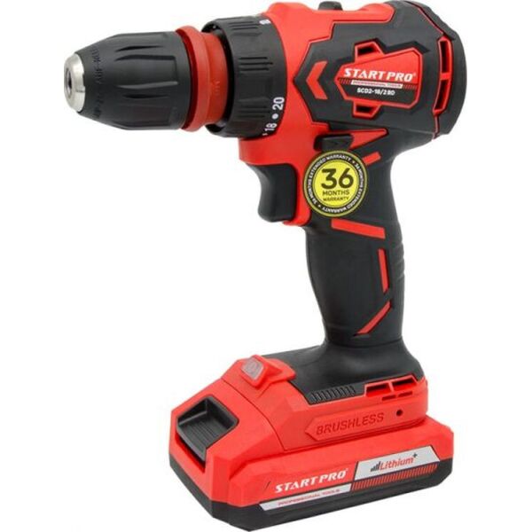 

Шуруповерт аккумуляторный START PRO SCD2-18/2BD Brushless (2 акум.)
