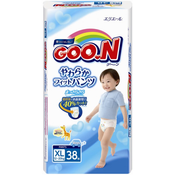 

Трусики Goo.N XL (12-20 кг) для мальчиков, 38 шт.