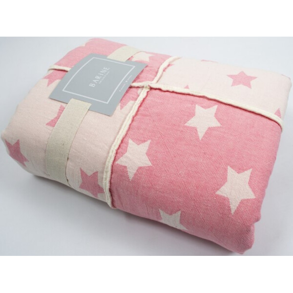 

Плед микроплюш Barine - Star Patchwork throw pink розовый 130*170