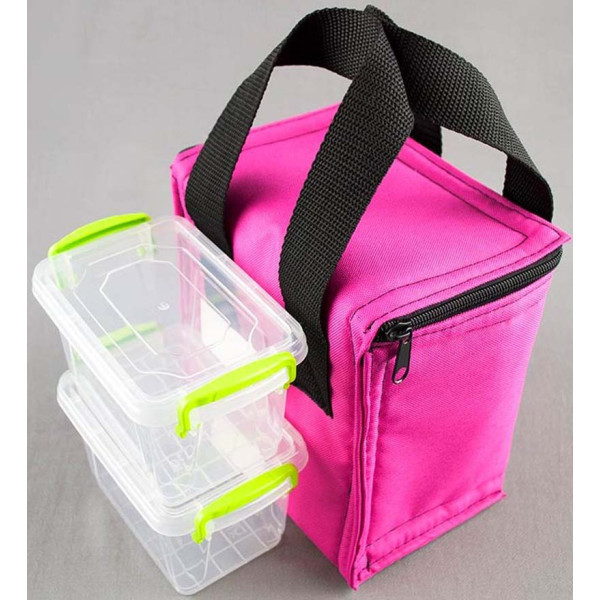 

Термосумка PRO Light House розовая вертикал + контейнеры для еды 2шт х 0,45 л