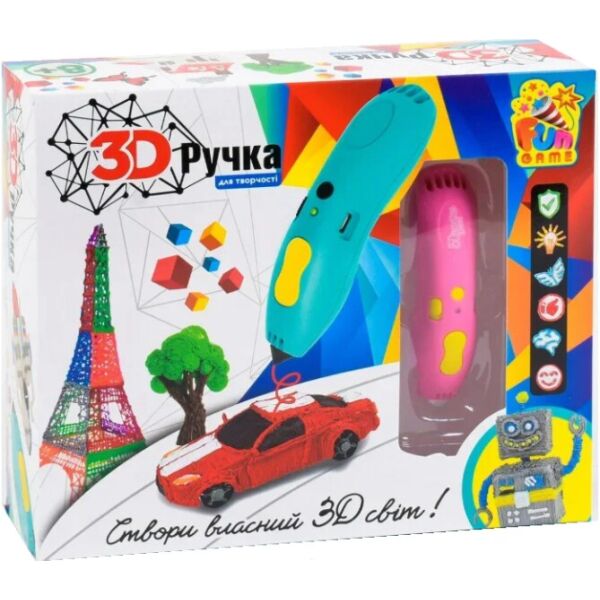 

3D Ручка Fun Game (розовая) 6 цветов пластика 3д ручка 13 см