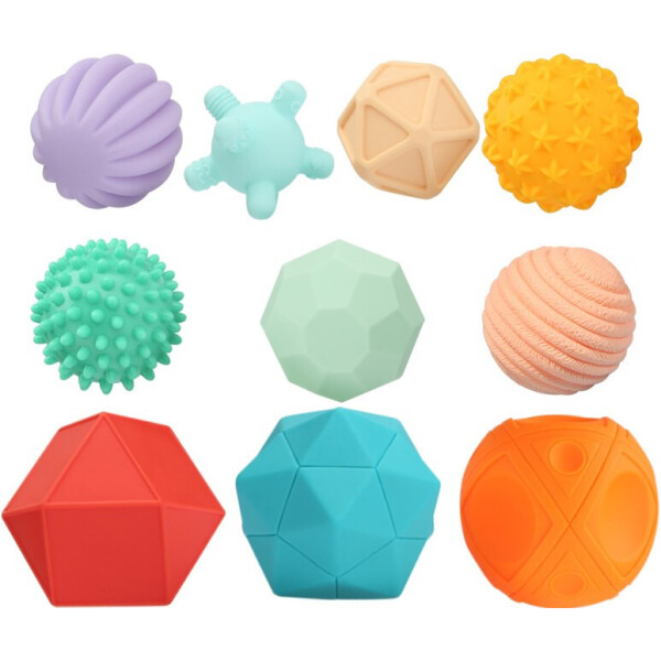 

Набор развивающих текстурных силиконовых мячиков Beiens 10 шт (B280)