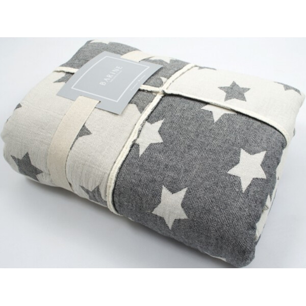 

Плед микроплюш Barine - Star Patchwork throw black черный 130*170