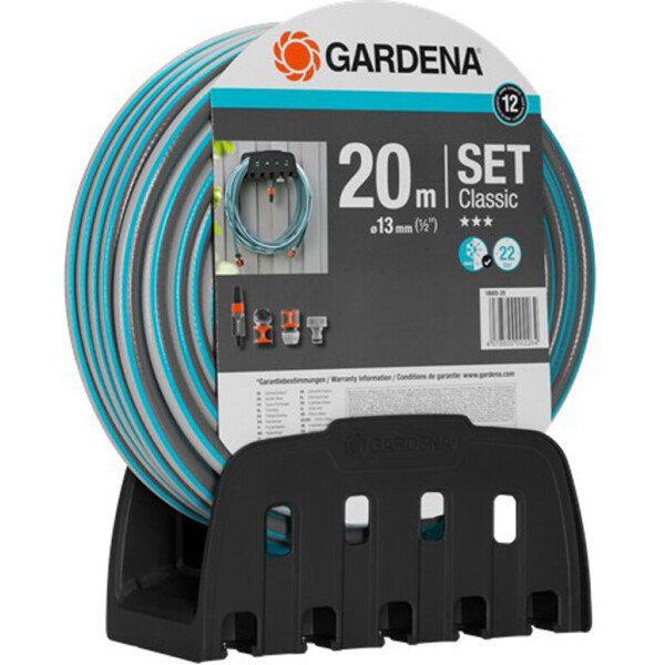 

Шланг садовый для полива Gardena Classic Ø13 мм (1/2") 20 м + комплект для полива + кронштейн (18005-20)