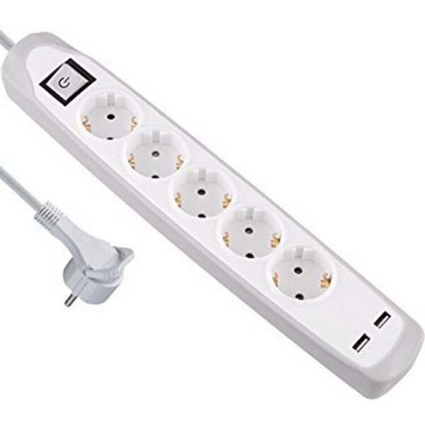 

Удлинитель с плоской вилкой и 2USB портами, 3х1 мм² (62159)