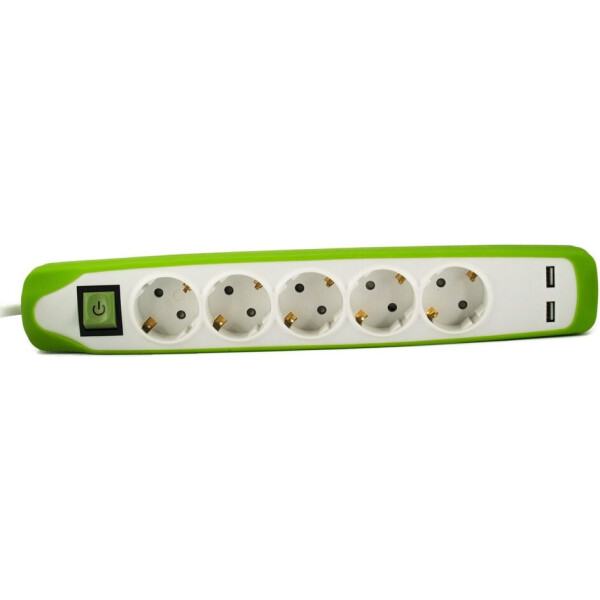 

Удлинитель с плоской вилкой и 2USB портами, длина кабеля 2 метра,3х1 мм² (62161)