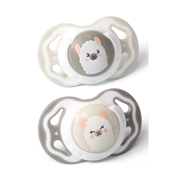 

Силиконовая симметричная пустышка Альпаки 3-6 мес. 2шт. BabyOno (1224/02)