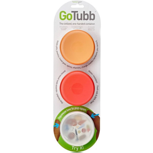 

Набор контейнеров Humangear GoTubb 3-Pack Medium Clear / Orange / Red