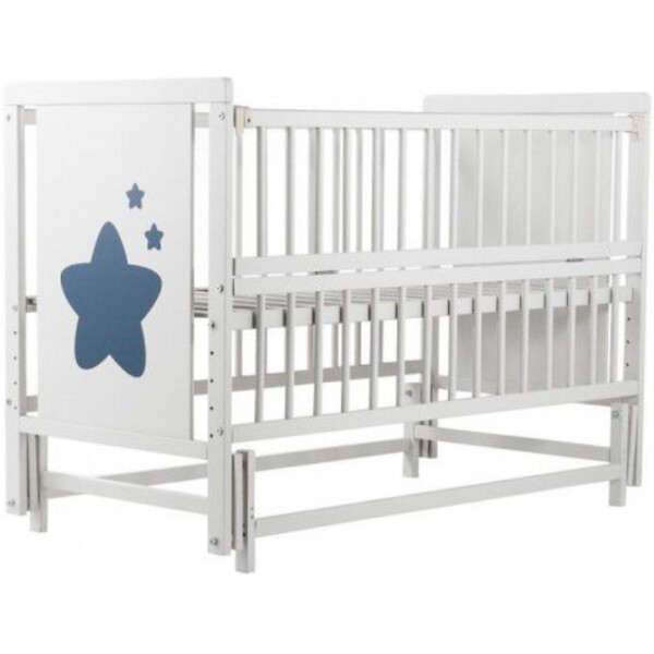 

Кровать Babyroom Звездочка, маятник, откидной бок бук белый