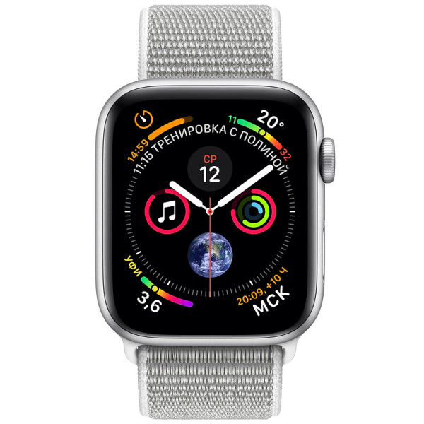 

Apple Watch Series 4 44mm Silver Aluminium Case with Seashell Sport Loop (MU6C2)