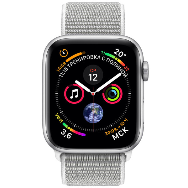 

Apple Watch Series 4 40mm GPS Silver Aluminum Case Seashell Sport Loop (MU652)