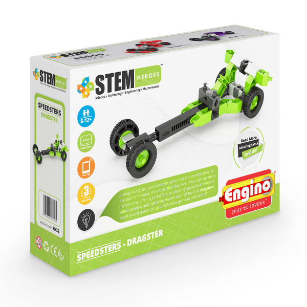 

Пластиковый конструктор Engino Stem Heroes Спортивные автомобили: Драгстер (SH32)