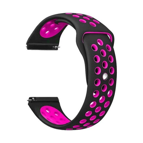 

Силиконовый ремешок для смарт часов, 22 mm Black-pink