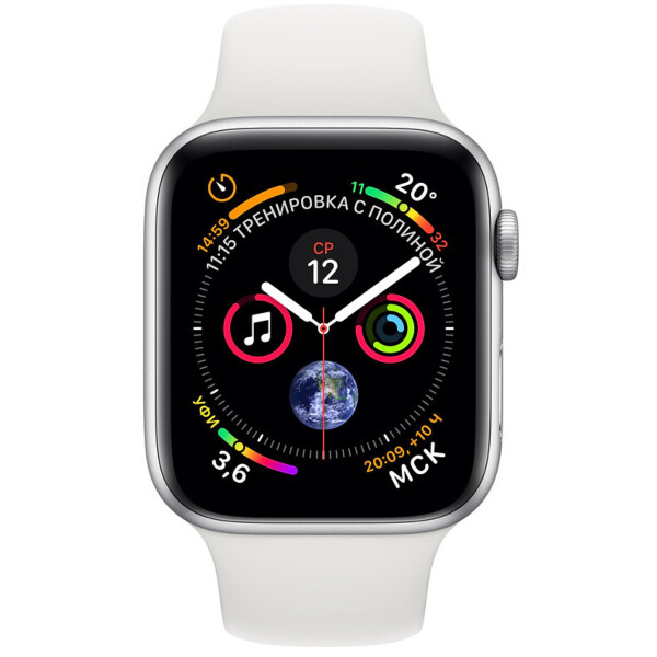 

Apple Watch Series 4 GPS 44mm Silver Alum. w. White Sport b. Silver Alum. (MU6A2)