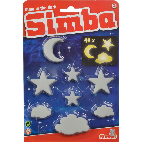 

Набор сияющих элементов SIMBA TOYS Звезды, облака и месяцы, флуоресцентные, 40 штук (7822343)