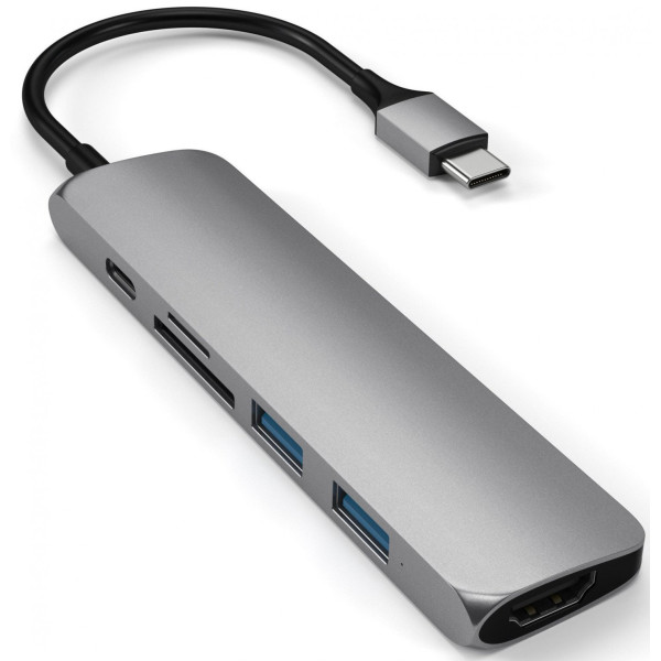 

Satechi Aluminum Type-C Slim Multi-Port Adapter 4K V2 Space Gray (ST-SCMA2M)