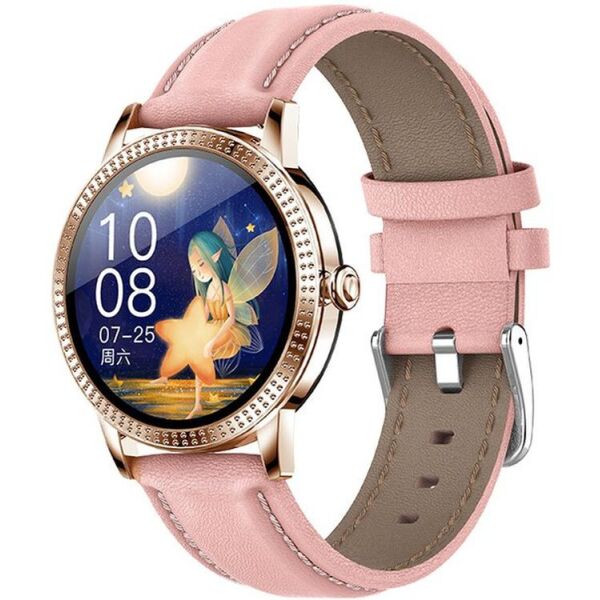

Умные смарт часы Lemfo CF18 Pro Leather с измерением давления и пульса (Розовый)
