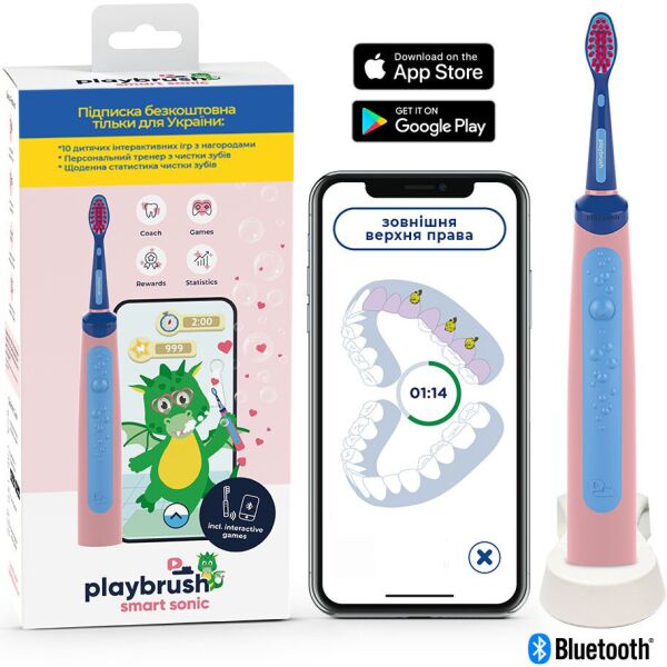 

Электрическая зубная щетка Playbrush Smart Sonic Pink