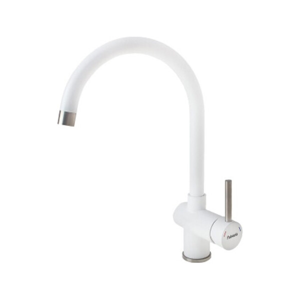 

Смеситель кухонный Fabiano FKM 39 S/Steel Alpine White