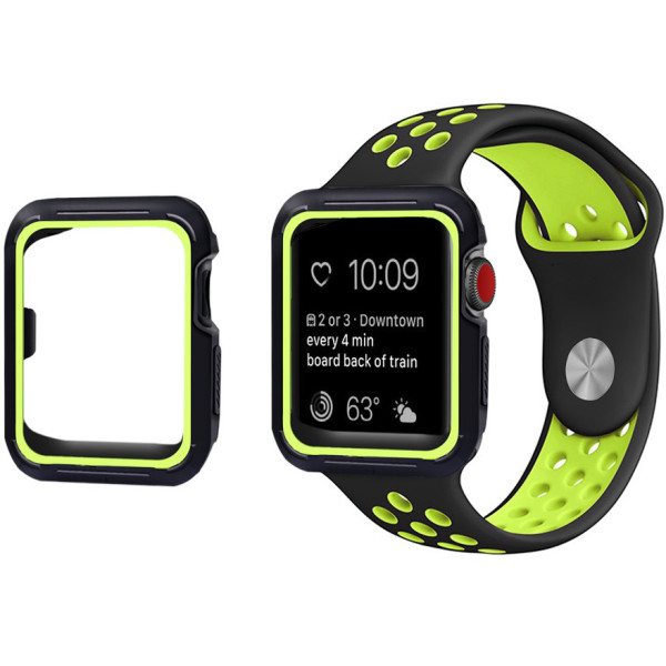 

Ремешок + чехол Sport Band Black/Volt для Apple Watch 42mm Series 1/2/3