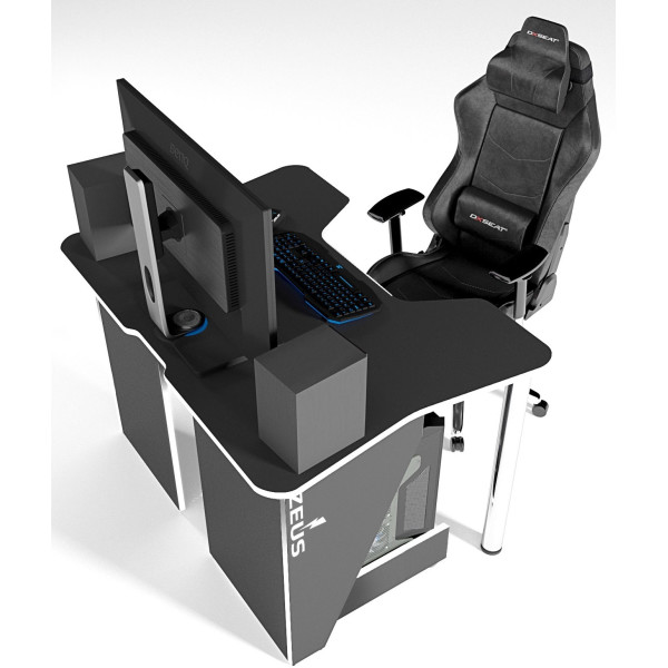 

Стол геймерский игровой ZEUS IGROK-3, черный/белый