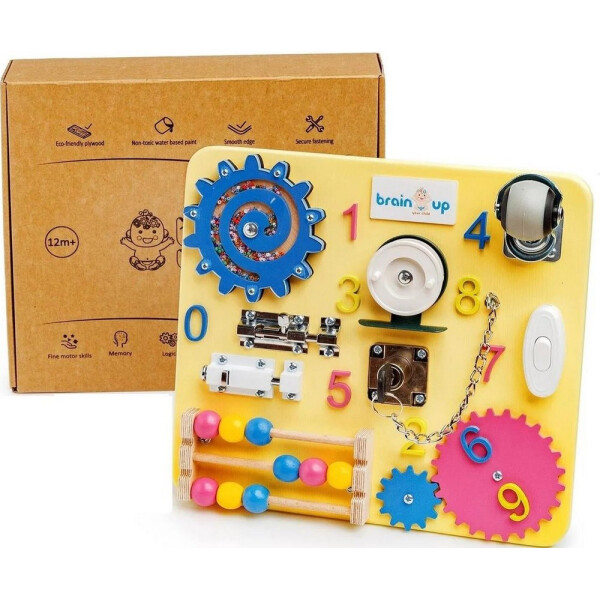 

Бизиборд BrainUp Smart Busy Board доска из 10 деталей Mini 28*25 см (SUN6001_1)