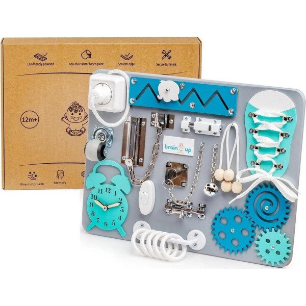 

Бизиборд BrainUp Smart Busy Board доска из 9 деталей XS 30*40 см (SUN6002_1)