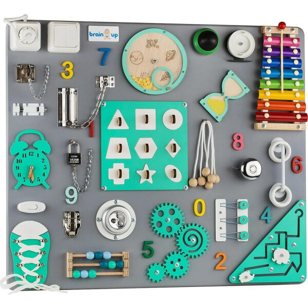 

Бизиборд BrainUp Smart Busy Board доска из 30 деталей L 60*70 см (SUN6005_3)