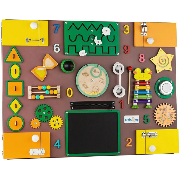 

Бизиборд BrainUp Smart Busy Board доска из 35 деталей XL 60*80 см (SUN6006_2)