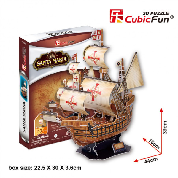 

Конструктор 3D пазл Cubic Fun Санта Мария (T4031h)