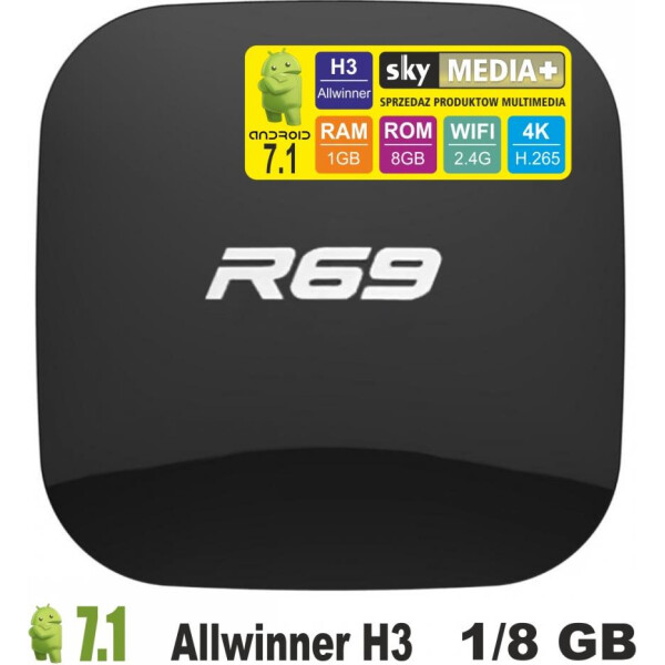 

Приставка Smart TV R69 1/8Gb H3 Black