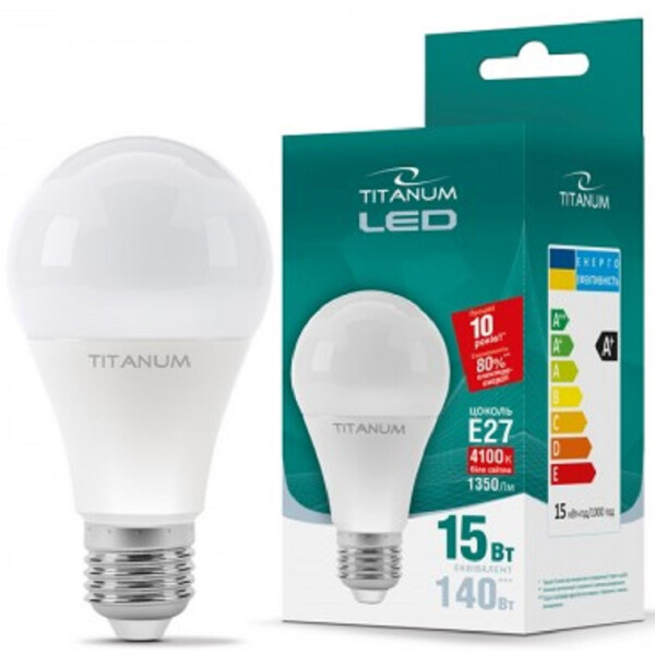 

Лампа светодиодная TITANUM A65 15W E27 4100K 220V (ТL-A65-15274)