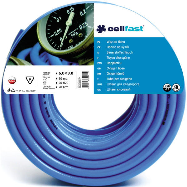

Шланг для кислорода Cellfast 6.0x3.0 мм 50 м (20-020)