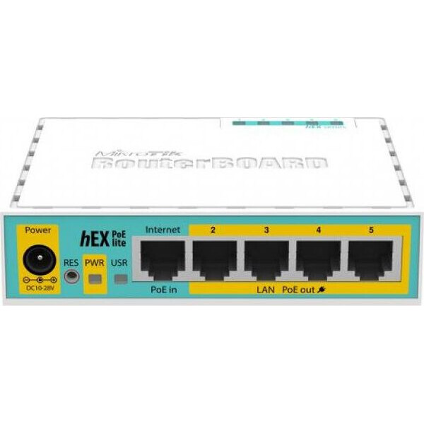 

Wi-Fi роутер MikroTik RouterBOARD RB750UPr2 hEX PoE lite (650MHz/64Mb, 1xUSB, 5х100Мбит, PoE in, PoE out)