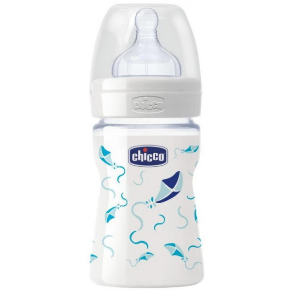 

Бутылочка Chicco Well-Being 150 мл с силиконовой соской 0 мес+ 1 шт мальчик (20711.20)