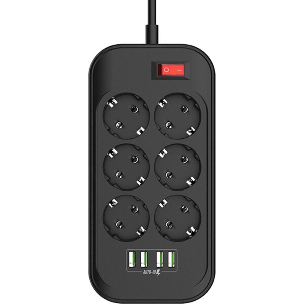 

СolorWay CW-CHE64B 6 розеток/4 USB black