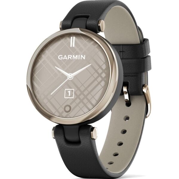 

Смарт-часы Garmin Lily Classic Cream Gold с черным корпусом и ремешком из итальянской кожи