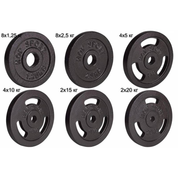 

Сет с металлических дисков Hop-Sport Strong 160 кг (UT-00000562)