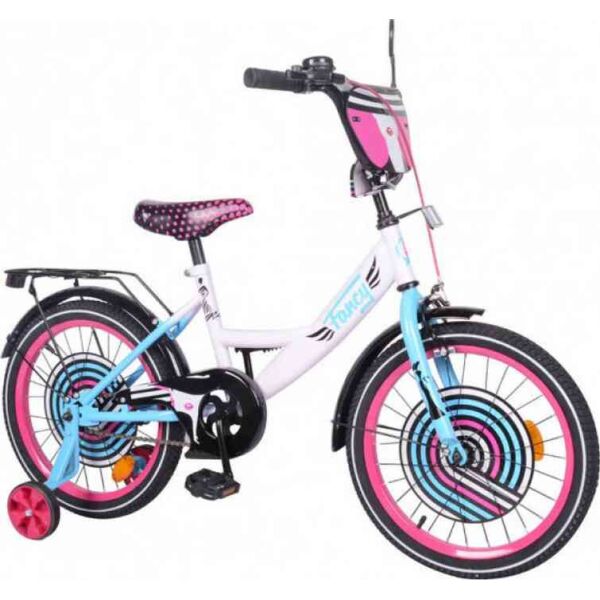 

Велосипед детский EXPLORER T-218214 white pink blue Двухколесный С приставными колесами 18" Белый (all-218214)